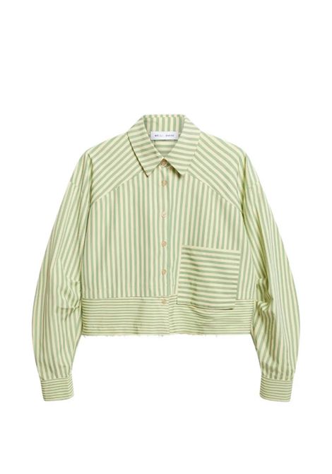 Camicia a righe WEILI ZHENG | S26SL11ST06 GREEN STRIPE
